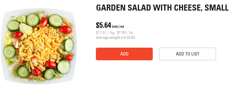 Garden salad nutrition